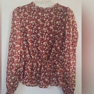 Floral Burgundy Women's Top